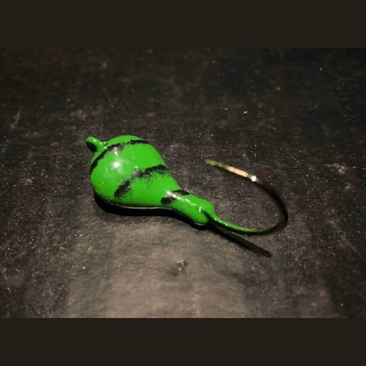 10 Dark Green Sparkie Tiger Stripe Jigs Tog 1/4oz, to 1.5oz With Blk Nickel Ultra Point Hks - Jigs Tackle