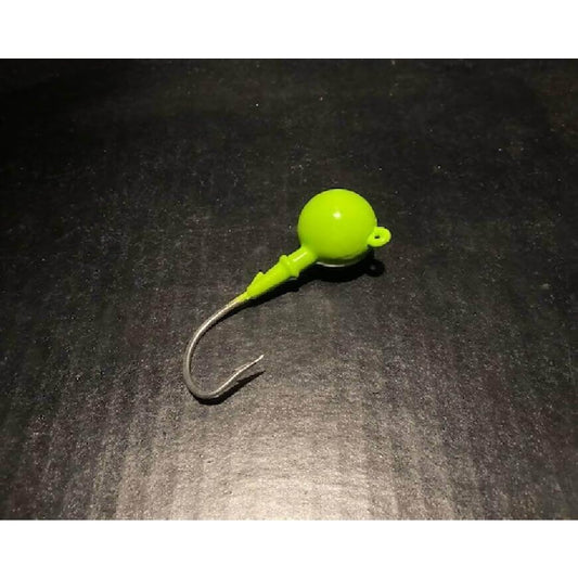 10 Pack Chartreuse Green Fluke Flounder Round Gulp Ball Jigs from 1oz to 6oz - Jigs Tackle