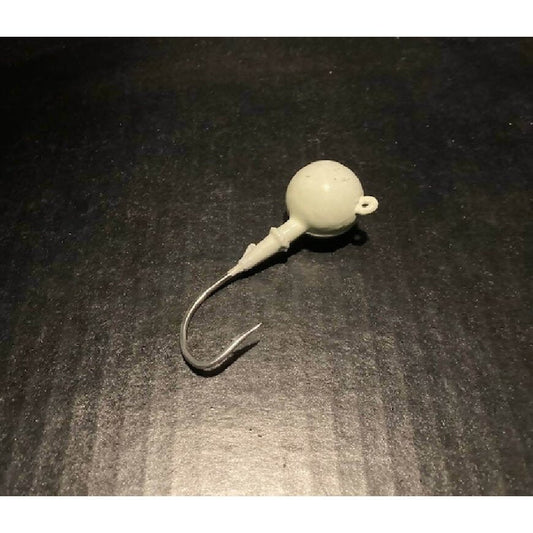 10 Pack Glow White Fluke Flounder Round Gulp Ball Jigs from 1oz to 6oz - Jigs Tackle