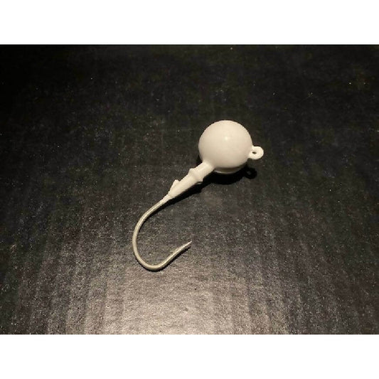 10 Pack White Fluke Flounder Round Gulp Ball Jigs from 1oz to 6oz - Jigs Tackle