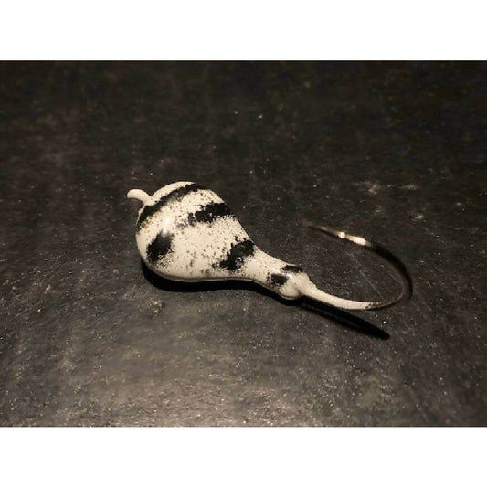 10 White Sparkie Tiger Stripe Jigs Tog 1/4oz, to 1.5oz With Blk Nickel Ultra Point Hks - Jigs Tackle