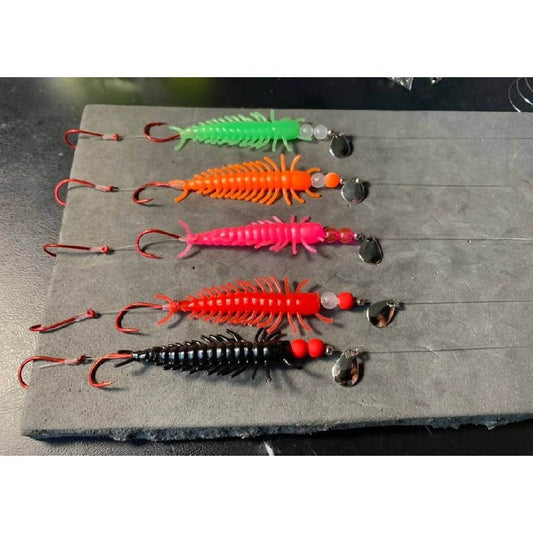 5 Pack 2” hellgrammites GLOW - Little Captains Kokanee Tackle
