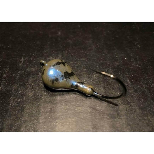 10 Drab Green / Blue Pearl Sparkie Tiger Stripe Jigs Tog 1/4oz, to 1.5oz With Blk Nickel Ultra Point Hks - Jigs Tackle