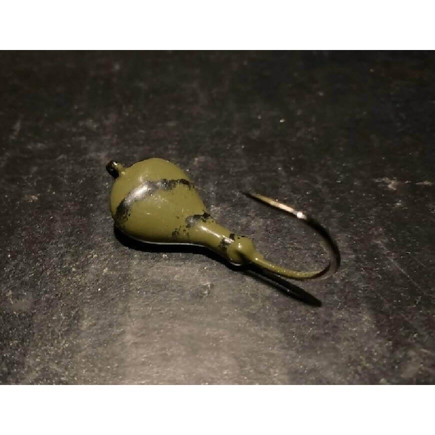 10 Drab Green Sparkie Tiger Stripe Jigs Tog 1/4oz, to 1.5oz With Blk Nickel Ultra Point Hks - Jigs Tackle