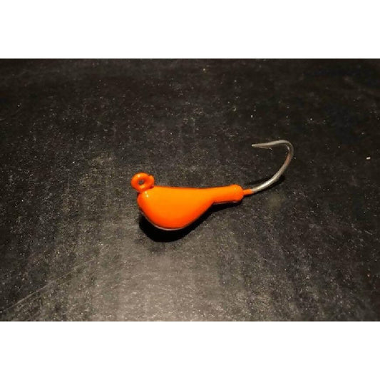 10 GLOW Blaze Orange Banana Jigs Tog Blackfish from 1/8oz to 2oz With Mustad Duratin Hooks - Jigs Tackle