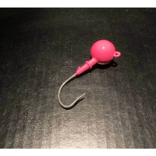 10 Pack Hot Pink Fluke Flounder Round Gulp Ball Jigs from 1oz to 6oz - Jigs Tackle