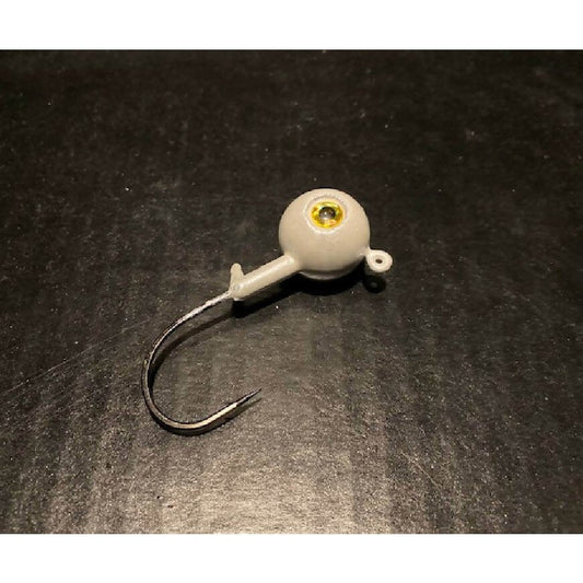 10 Pack Pearl White Fluke / Flounder Gulp Ball Jigs W/ 3 - D Eyes from 3/4oz to 10oz Black Nickel Hooks - Jigs Tackle