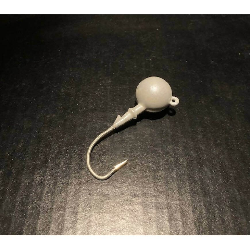 10 Pack Pearl White Fluke Flounder Round Gulp Ball Jigs from 1oz to 6oz - Jigs Tackle