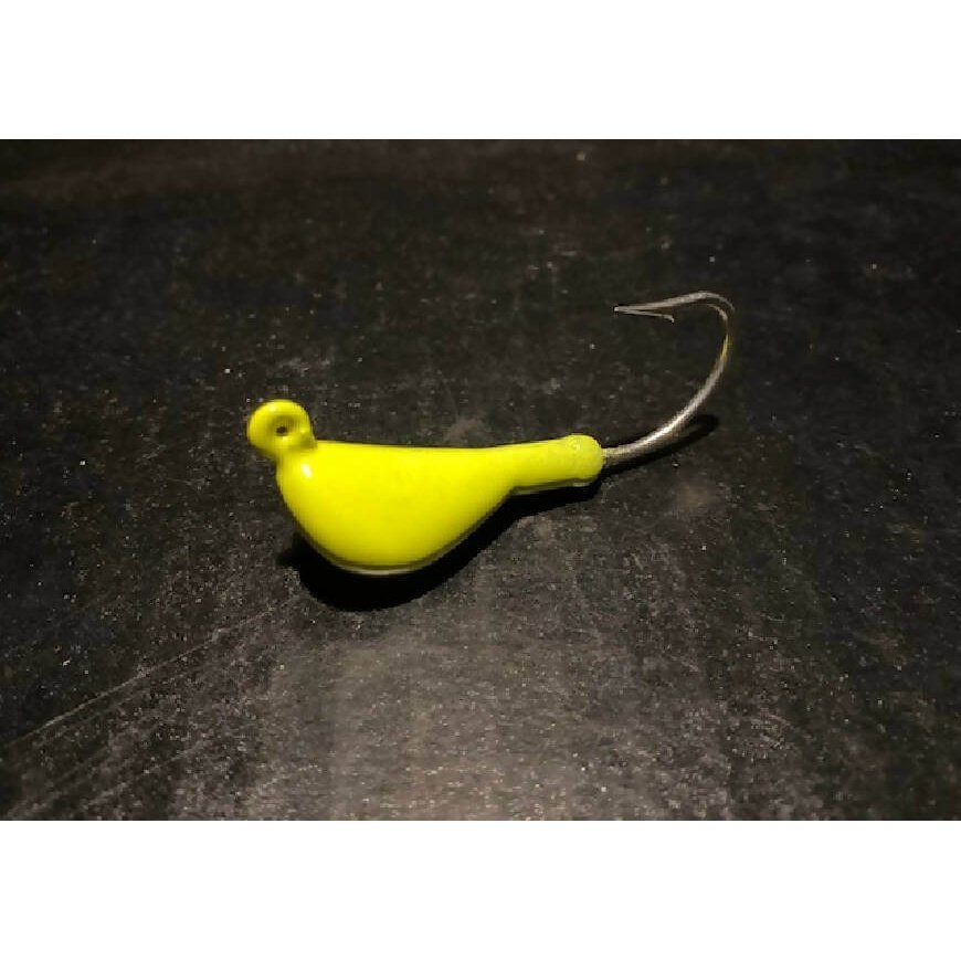 10 Yellow Chartreuse Banana Jigs Tog Blackfish from 1/8oz to 2oz With Mustad Duratin Hooks - Jigs Tackle