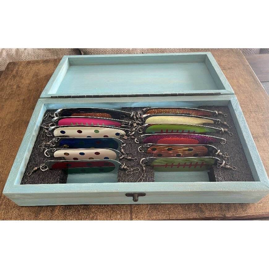 12 Trout and Salmon Dodgers with box - Sandy Bottom Tackle