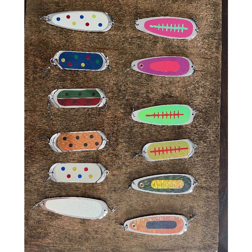 12 Trout and Salmon Dodgers with box - Sandy Bottom Tackle