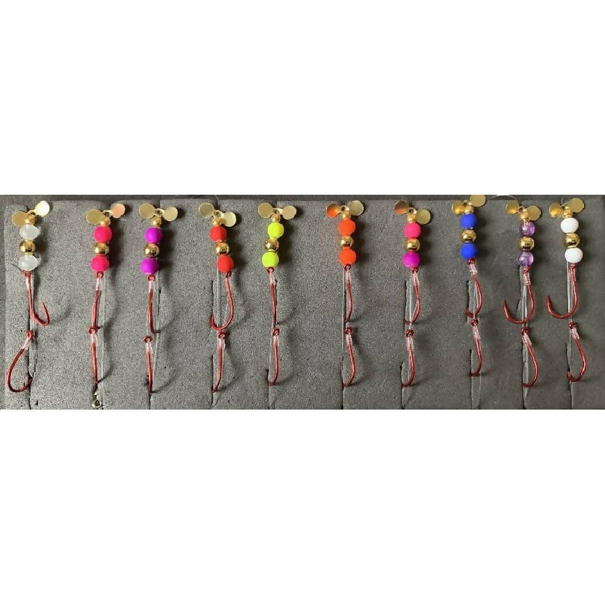 Propeller Micro Bug kit of 10 with FREE Leaderboard by Little Captains Kokanee Tackle - blade baits,castable umbrella rig,Fishing,Hand Made,Hooks,saltwater trolling,spinner baits,spinnerbaits,Tackle,trolling spoons