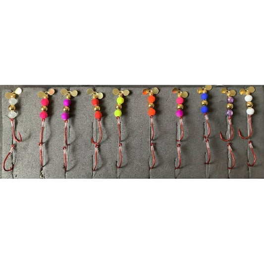 Propeller Micro Bug kit of 10 with FREE Leaderboard by Little Captains Kokanee Tackle - blade baits,castable umbrella rig,Fishing,Hand Made,Hooks,saltwater trolling,spinner baits,spinnerbaits,Tackle,trolling spoons