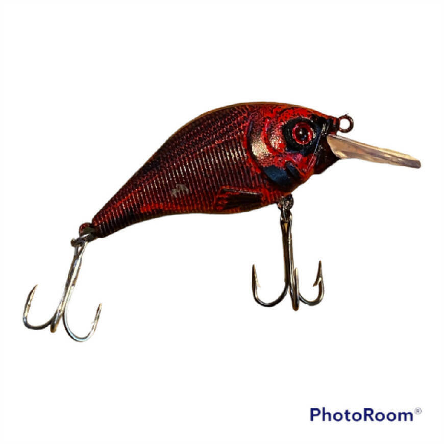Bass Slayer Plug - Small - Red - with Rattle by God Scent Fishing - Bass Plug,Fishing,Hand Made,Tackle