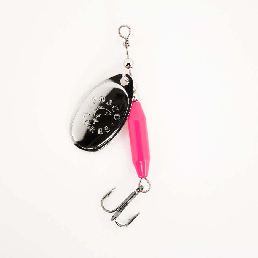 Pink Spinner • Nickel Blade • #3 by Fosco Fishing Lures - Fishing,Hand Made,Tackle