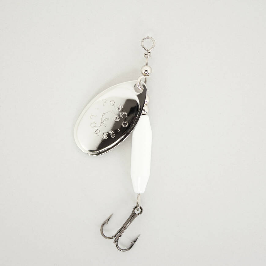White Spinner • Nickel Blade • #3 by Fosco Fishing Lures - bestsellers-resort,Fishing,Hand Made,Tackle