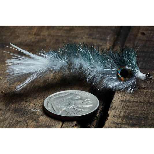 Micro Game Changer Grey Shad by Mitten Drift Fly Co. - changer,Fishing,Fishing Fly,Fly Fishing,game,grey,Hand Made,Made in Michigan,micro,Tackle
