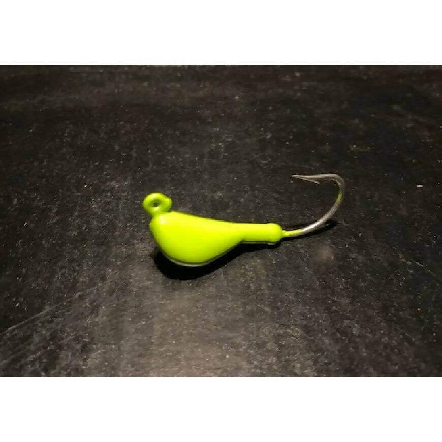 10 GLOW Green Chartreuse Banana Jigs Tog Blackfish from 1/8oz to 2oz With Mustad Duratin Hooks-Crafty Fisherman