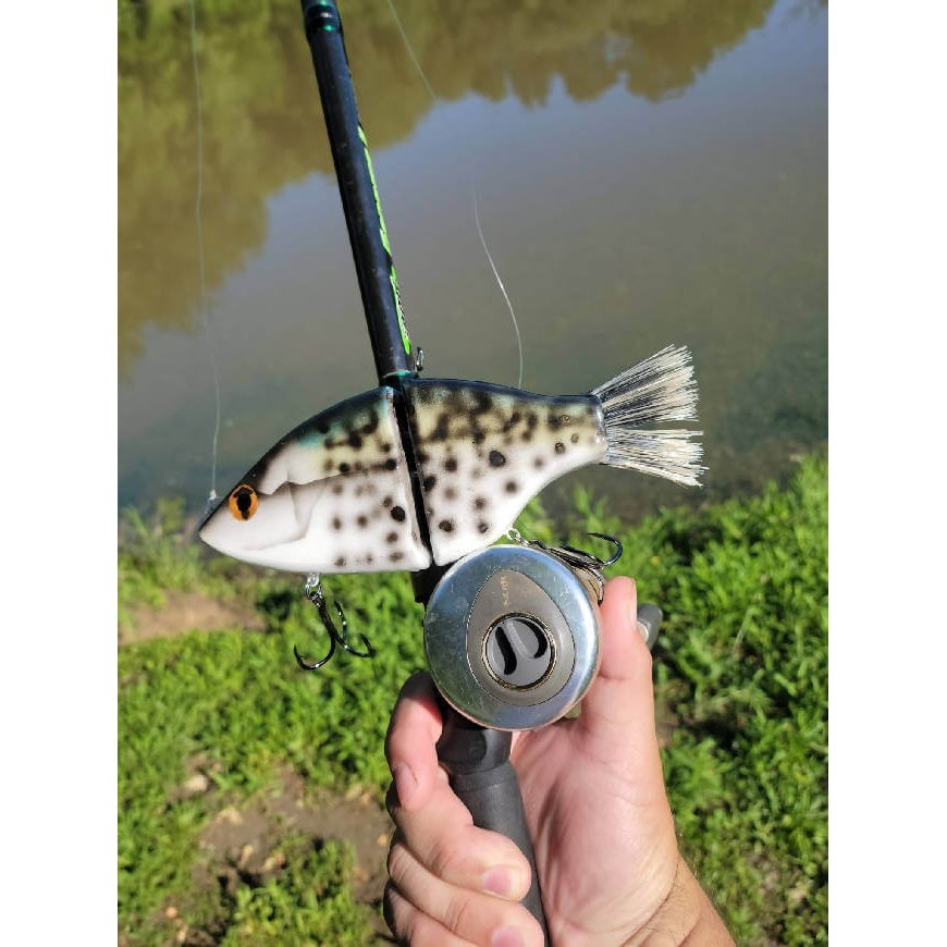 Cedar Crappie Glidebait by A.M. Anglers - black crappie,cedar,crappie,custom,Fishing,glide bait,glidebait,Hand Made,hardbait,swim bait,swimbait,Tackle
