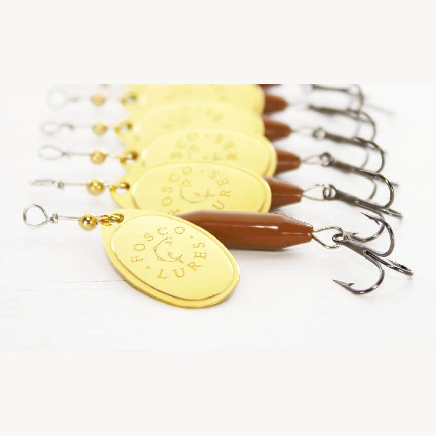 Brown Spinner • Polished Brass Blade • #3 by Fosco Fishing Lures - bestsellers-resort,Fishing,Hand Made,Tackle