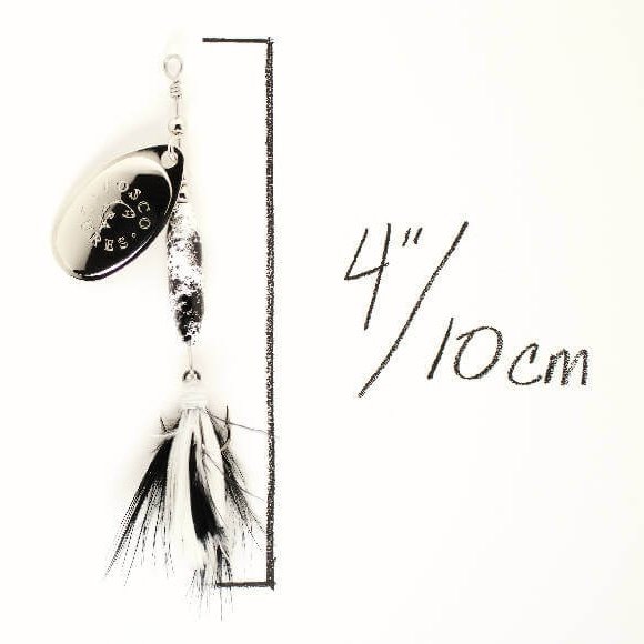 Black Molly Spinner • Nickel Blade • #3 • Dressed by Fosco Fishing Lures - black,blade,dressed,Fishing,Hand Made,spinner,Tackle,using