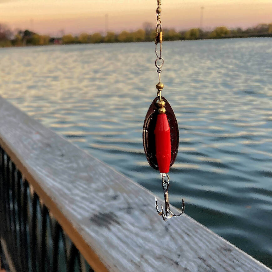 Red Spinner • Black Blade • #3 by Fosco Fishing Lures - Fishing,Hand Made,Tackle