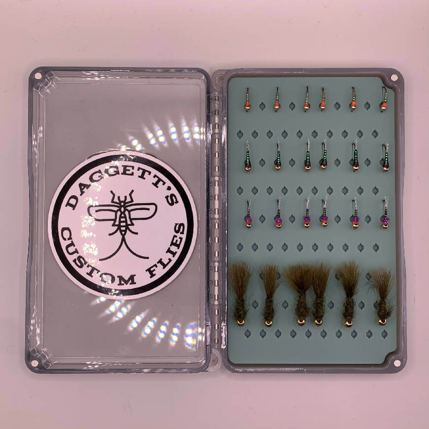 Euro Nymph Starter Kit (with box) by Daggett’s Custom Flies - daggetts custom flies,euro nymphing,euro nymphs,Fishing,Flies,fly fishing,Hand Made,Tackle