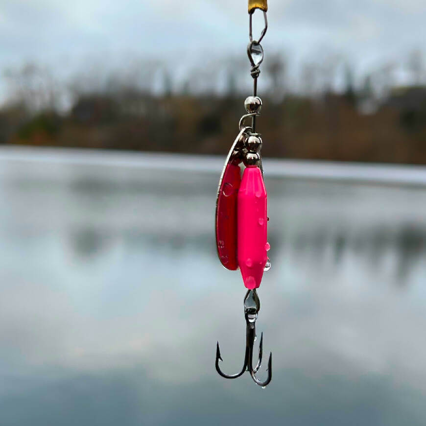 Pink Spinner • Nickel Blade • #3 by Fosco Fishing Lures - Fishing,Hand Made,Tackle