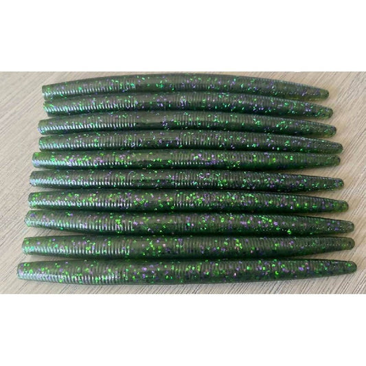 Watermelon Candy - Stick Worm by Robichaud’s Custom Baits - bait,fish,Fishing,Hand Made,rcb,soft plastic,stick worm,Tackle,worm