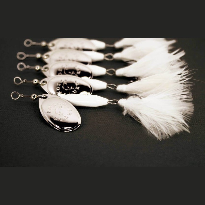 Dovetail Spinner • Nickel Blade • #3 • Dressed by Fosco Fishing Lures - blade,dovetail,dressed,Fishing,fosco,Hand Made,spinner,Tackle