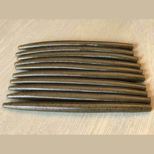 Green Pumpkin - Stick Worm by Robichaud’s Custom Baits - bait,fish,Fishing,green,Hand Made,pumpkin,rcb,soft plastic,stick,stickworm,Tackle,worm