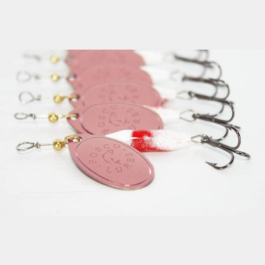 Red Molly Spinner • Copper-printed Blade • #3 by Fosco Fishing Lures - Fishing,Hand Made,Tackle