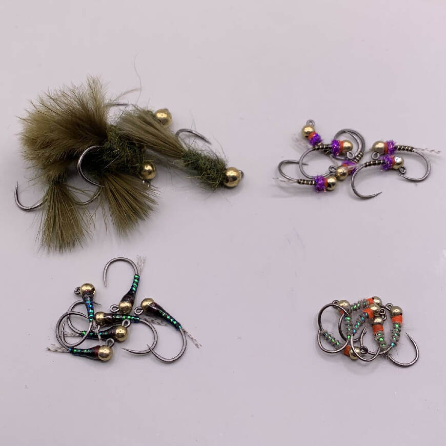 Euro Nymph Starter Kit (no box) by Daggett’s Custom Flies - Euro nymphing,Euro nymphs,Fishing,Flies,Fly fishing,Hand Made,Tackle