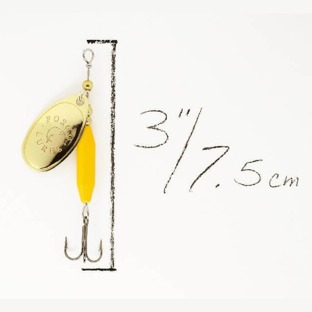 Yellow Spinner • Polished Brass Blade • #3 by Fosco Fishing Lures - Fishing,Hand Made,Tackle