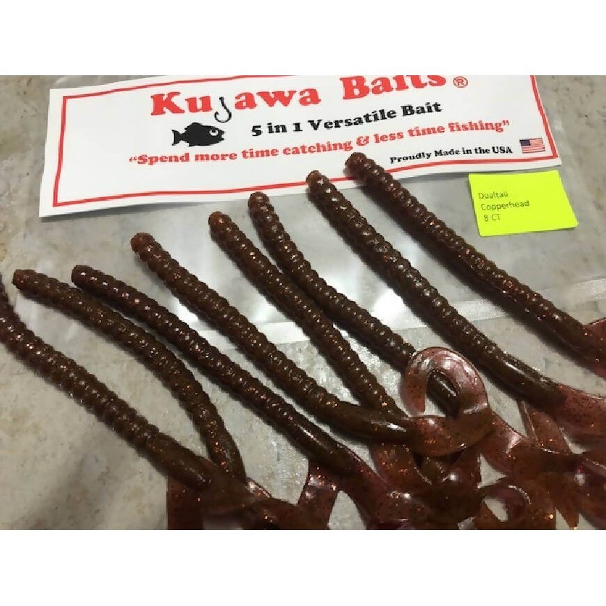 Versatile Bait Dual Tail Bundle by Kujawa Baits - 7 inch,bait,dual,durable,Fishing,Hand Made,made in usa,plastic worms,Tackle,tail,time,versatile,Versatile bait,worms