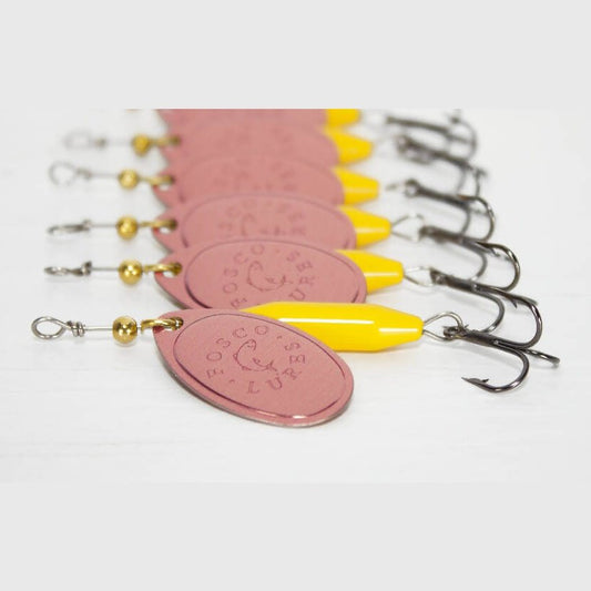 Yellow Spinner • Copper-printed Blade • #3 by Fosco Fishing Lures - Fishing,Hand Made,Tackle