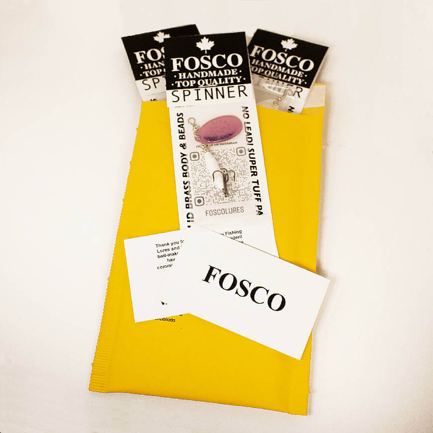 Yellow Spinner • Polished Brass Blade • #3 by Fosco Fishing Lures - Fishing,Hand Made,Tackle