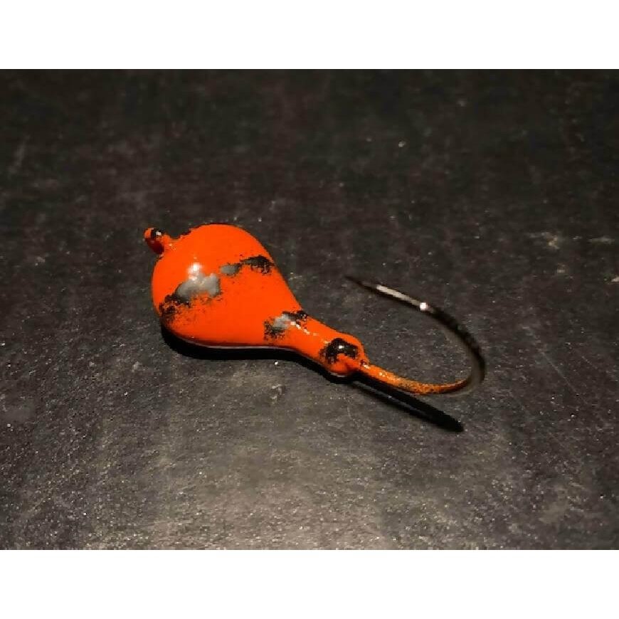 10 Blaze Orange Sparkie Tiger Stripe Jigs Tog 1/4oz, to 1.5oz With Blk Nickel Ultra Point Hks-Crafty Fisherman