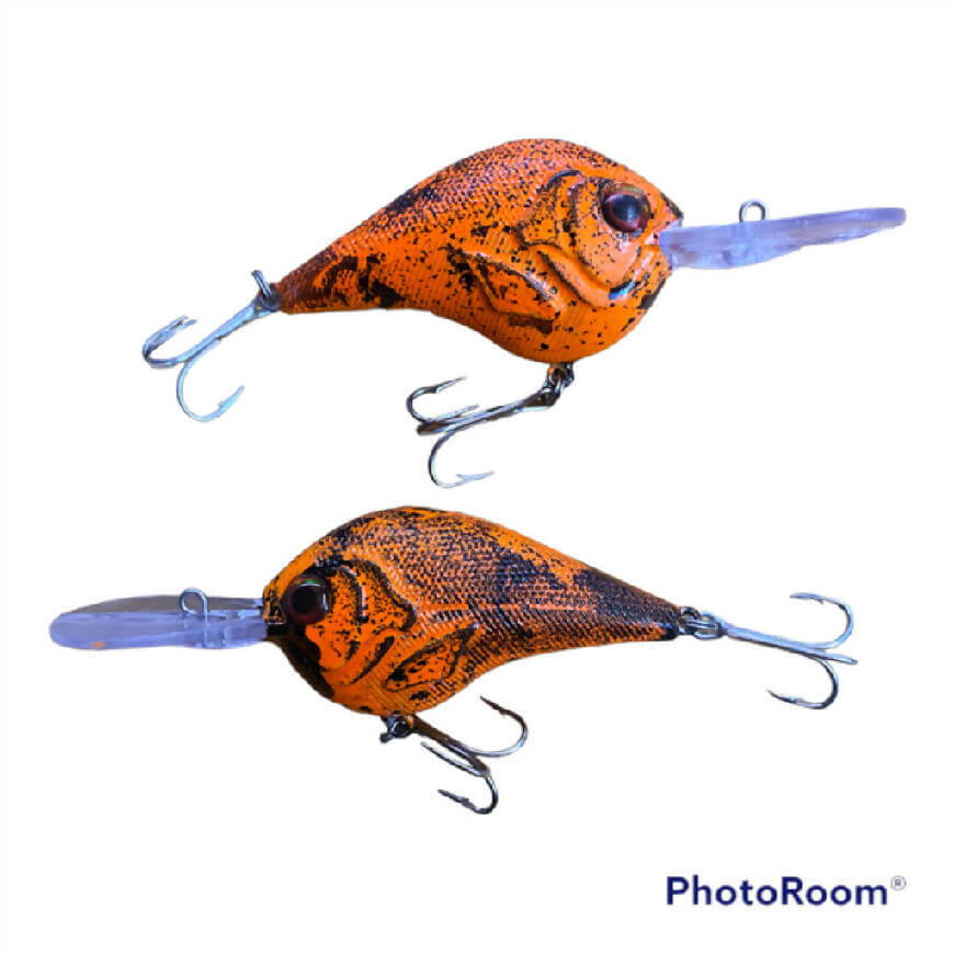 Bass Slayer Plug - Large - Orange with Rattle by God Scent Fishing - Fishing,Hand Made,Tackle