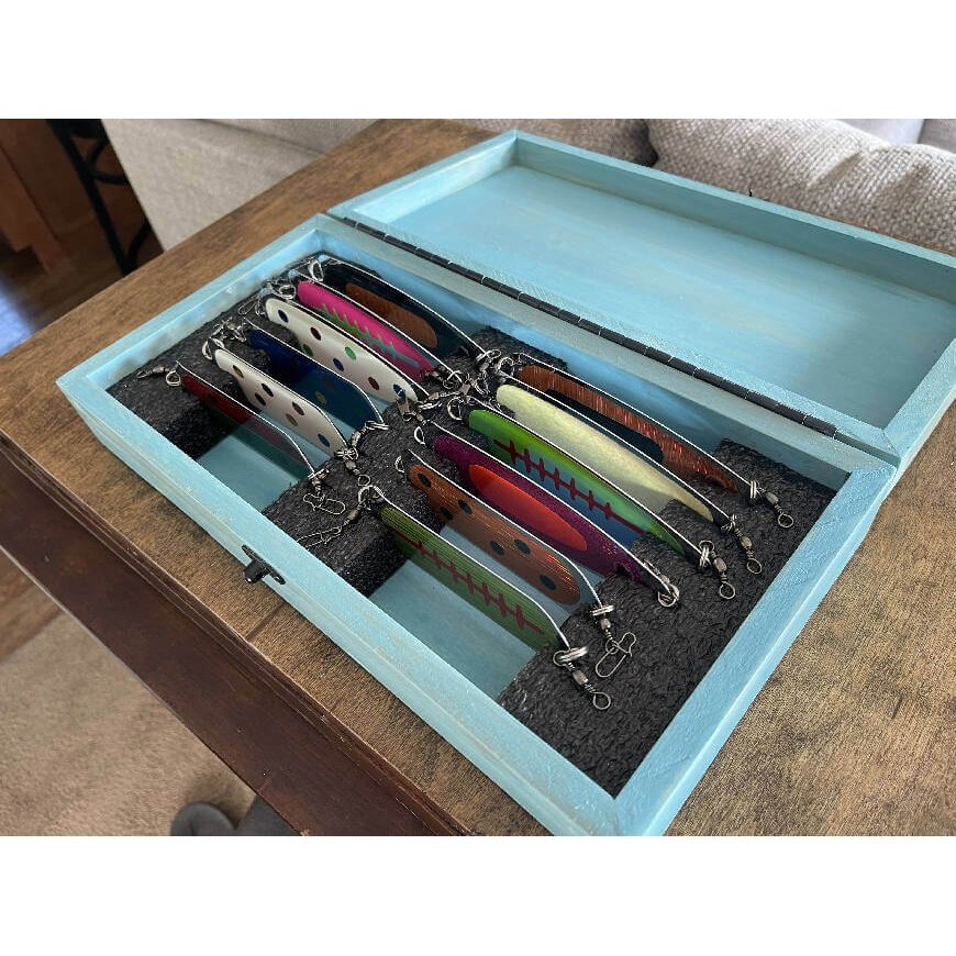 12 Trout and Salmon Dodgers with box-Crafty Fisherman