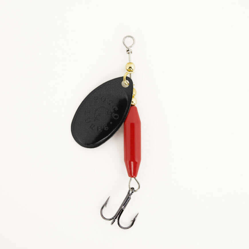 Red Spinner • Black Blade • #3 by Fosco Fishing Lures - Fishing,Hand Made,Tackle