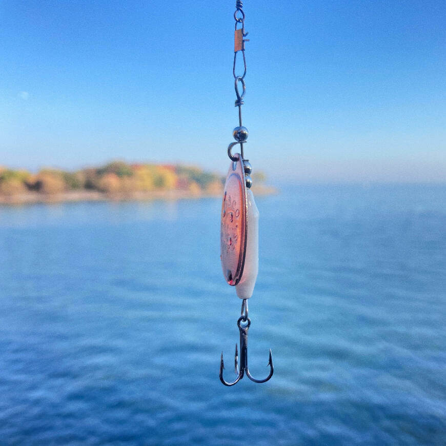 White Spinner • Copper-printed Blade • #3 by Fosco Fishing Lures - Fishing,Hand Made,Tackle