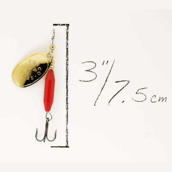 Red Spinner • Polished Brass Blade • #3 by Fosco Fishing Lures - Fishing,Hand Made,Tackle