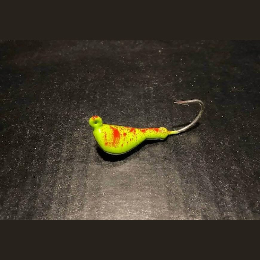 10 Glow Green & Red Banana Jigs Tog Blackfish from 1/8oz to 2oz With Mustad Duratin Hooks-Crafty Fisherman