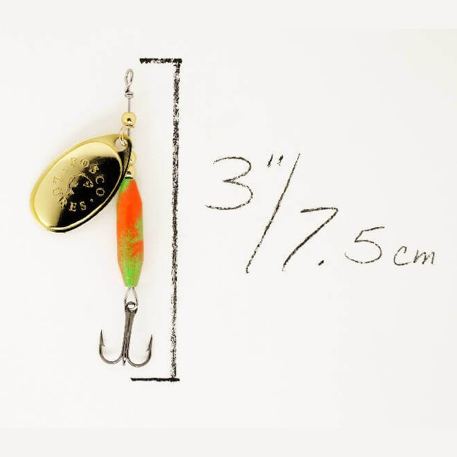Orange Polly Spinner • Polished Brass Blade • #3-Crafty Fisherman
