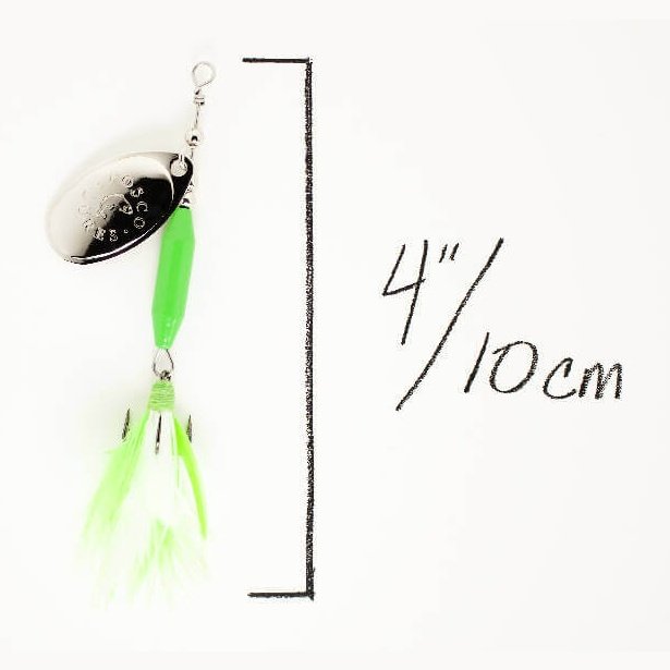 Tinkerbell Spinner • Nickel Blade • #3 • Dressed by Fosco Fishing Lures - blade,dressed,Fishing,Hand Made,spinner,Tackle,tinkerbell,water