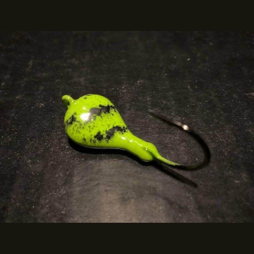 10 Chartreuse Green Sparkie Tiger Stripe Jigs Tog 1/4oz, to 1.5oz With Blk Nickel Ultra Point Hks-Crafty Fisherman