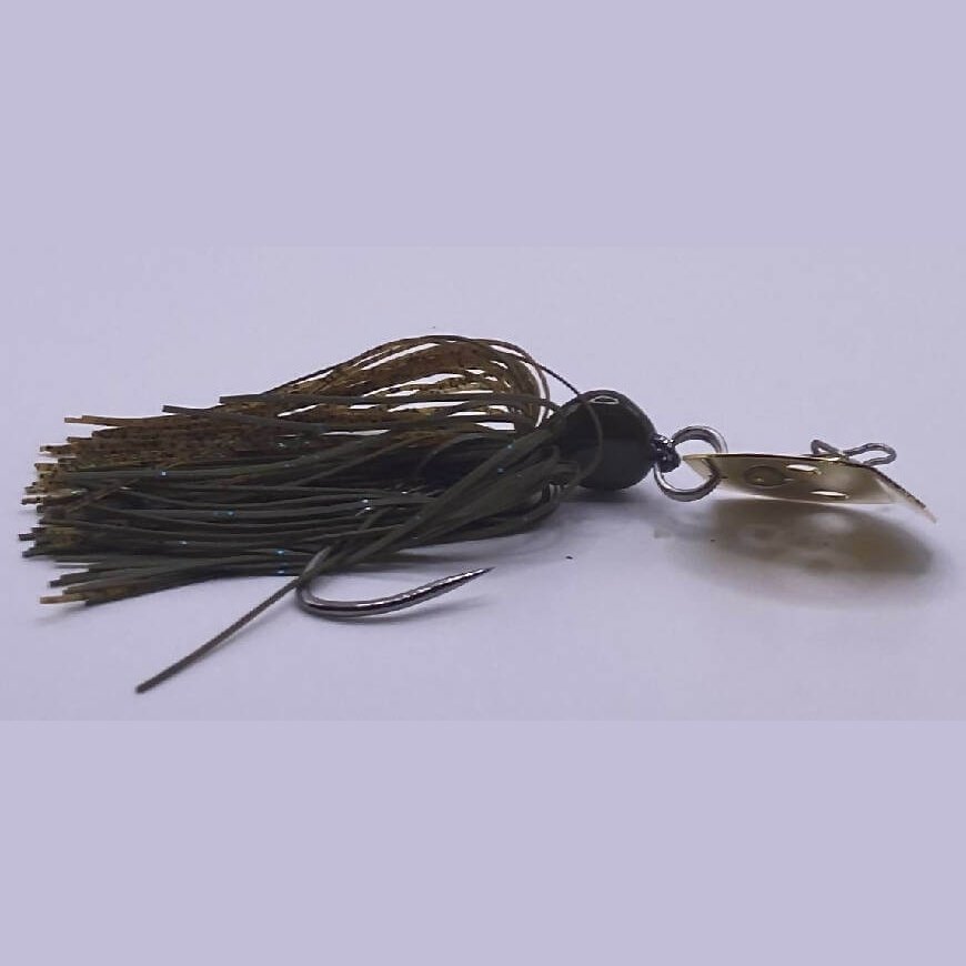 Green Pumpkin Bladed Jig by Sharp Hook Lures - Bladed Jig,Fishing,Hand Made,Tackle