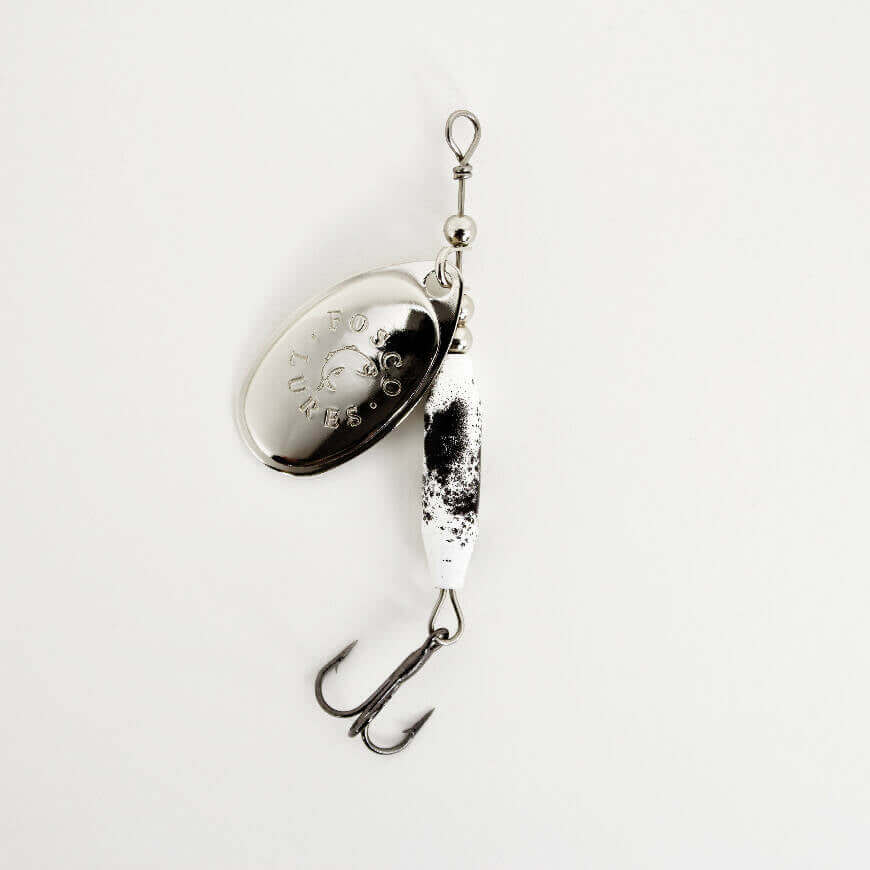 Black Molly Spinner • Nickel Blade • #3 by Fosco Fishing Lures - Fishing,Hand Made,Tackle