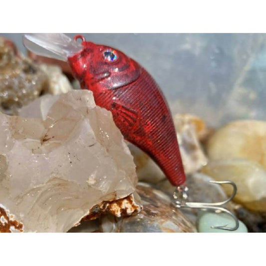 Bass Slayer Plug - Small - Red - with Rattle by God Scent Fishing - Bass Plug,Fishing,Hand Made,Tackle